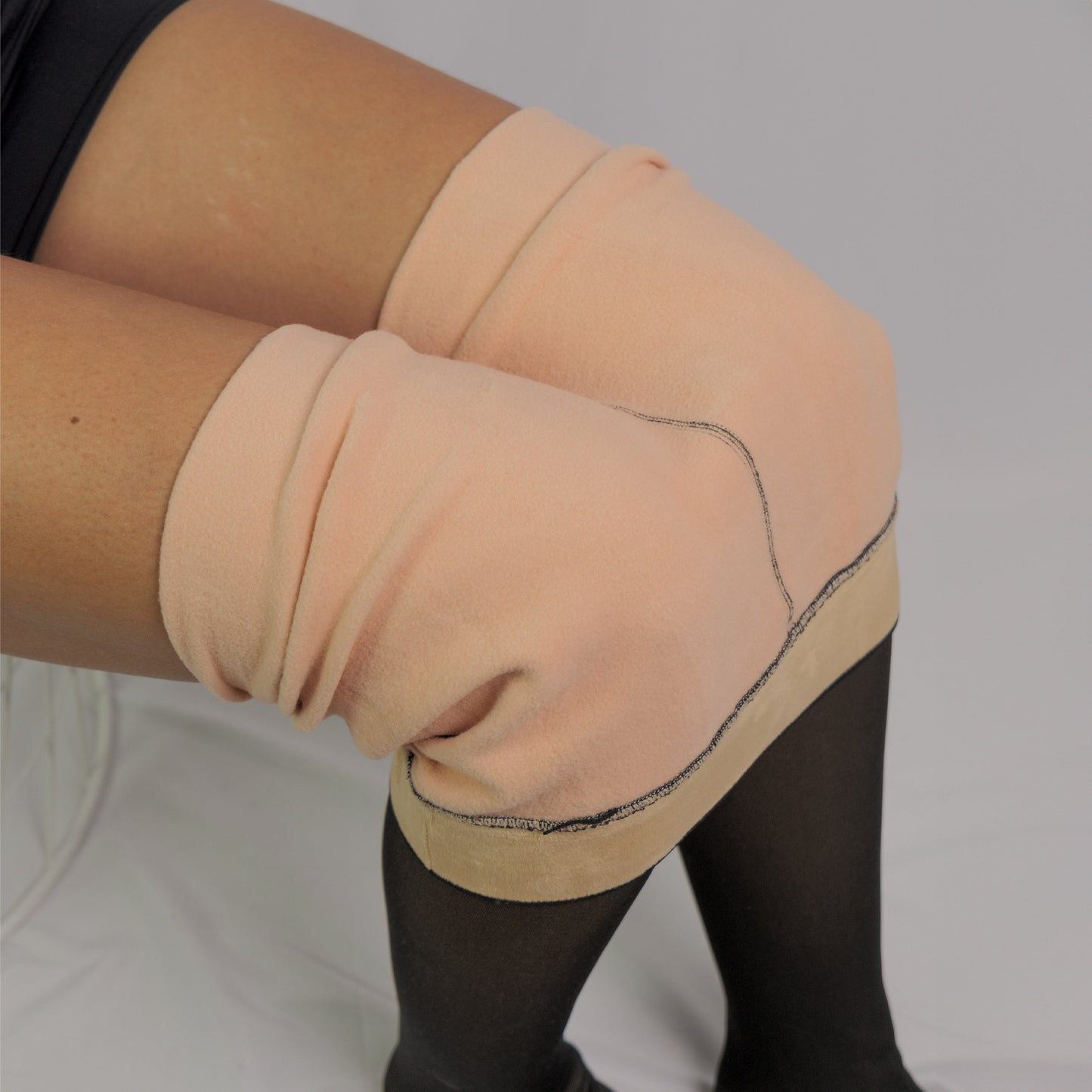 Collant Thermique Doublé en Polaire Gris