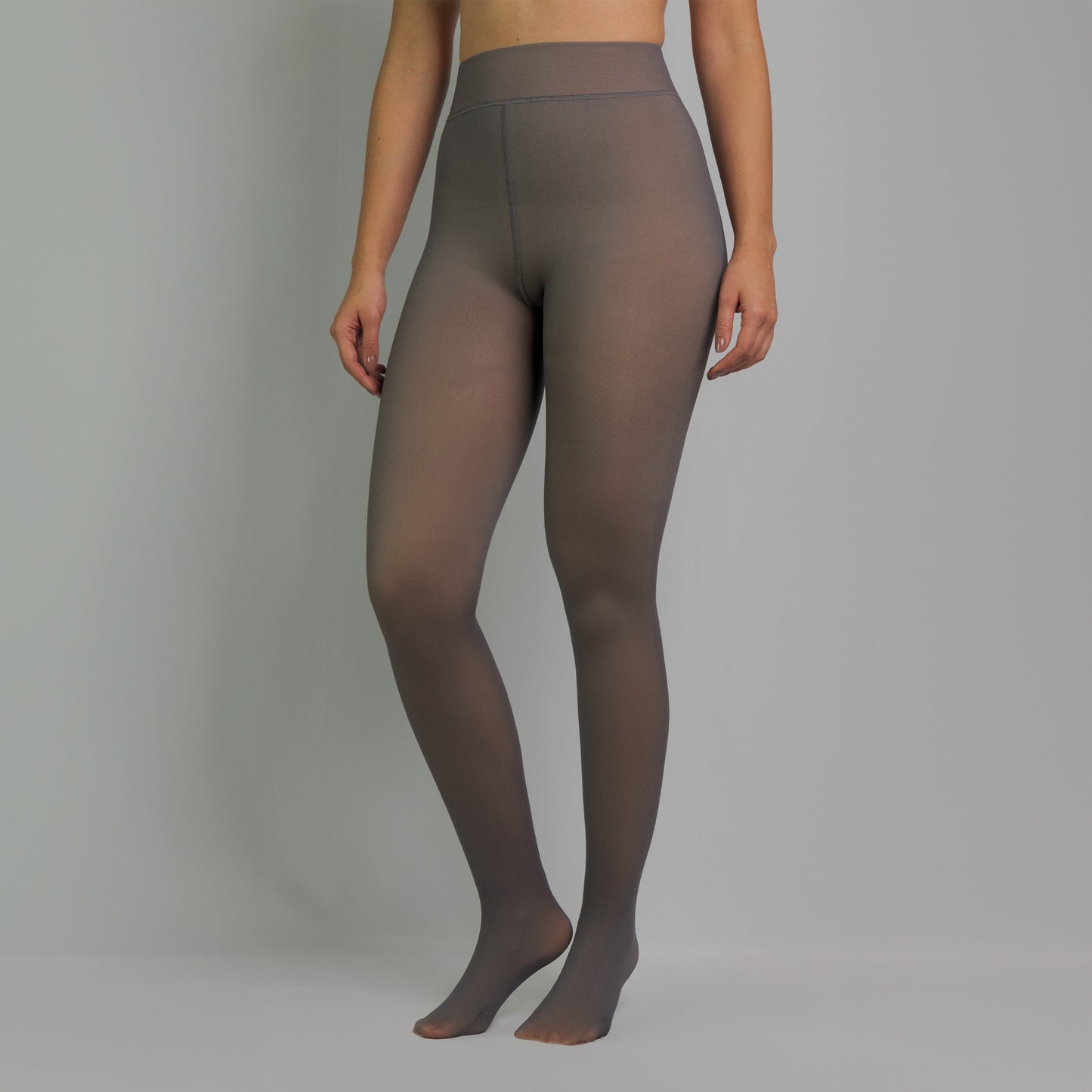 Collant Thermique Doublé en Polaire Gris
